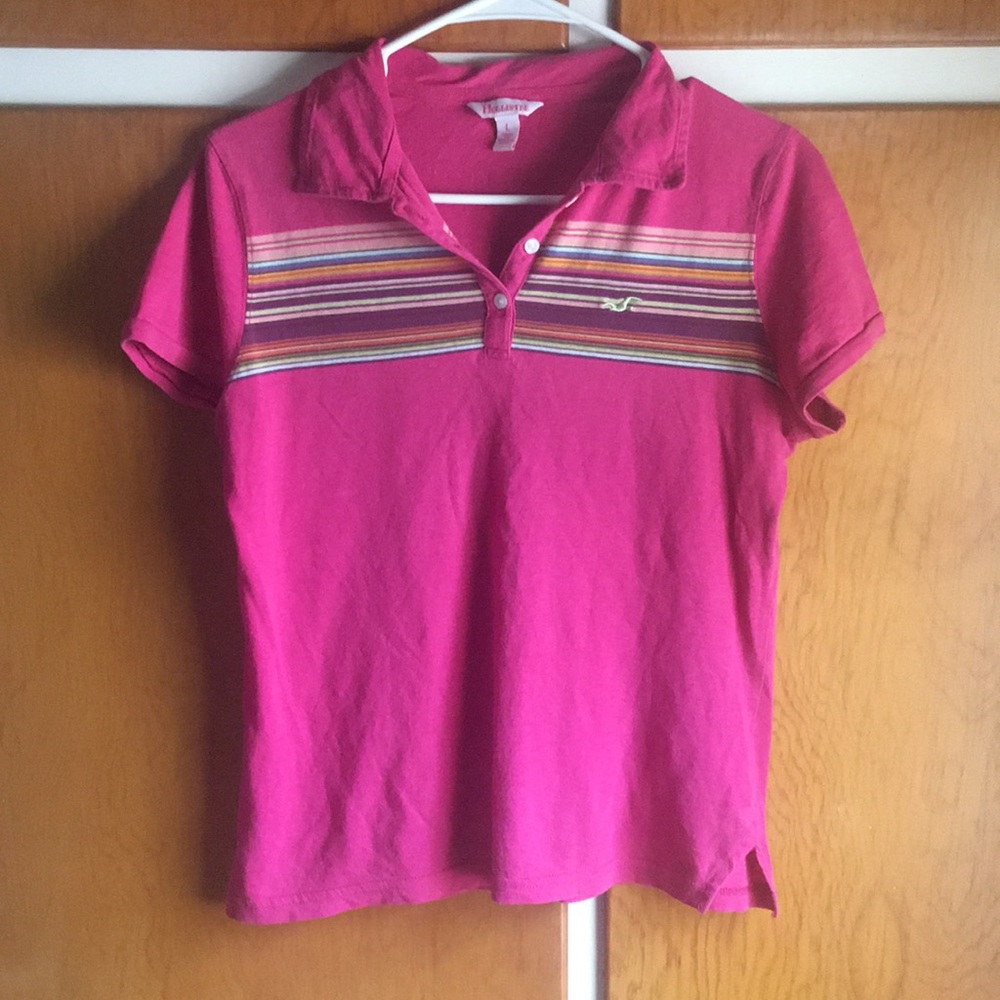 Hollister Juniors Retro Stripe Polo Large